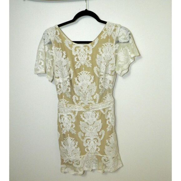 For‎ Love & Lemons Dress Size Small Lace White San Marcos Backless Mini - Picture 7 of 9